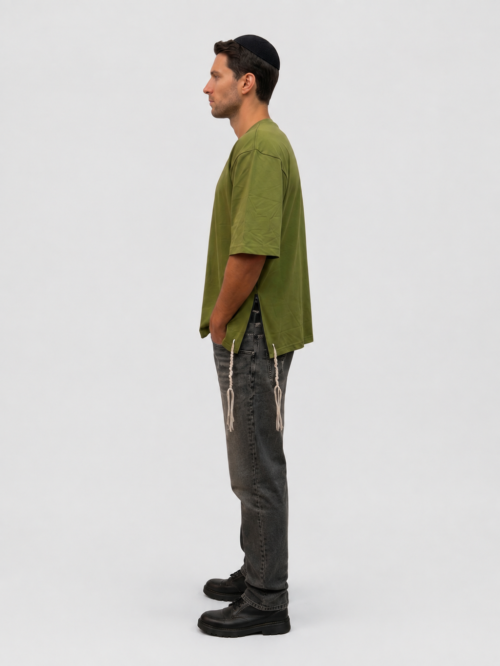 IN PROGRESS. Tzitzit T-Shirt — Army Green